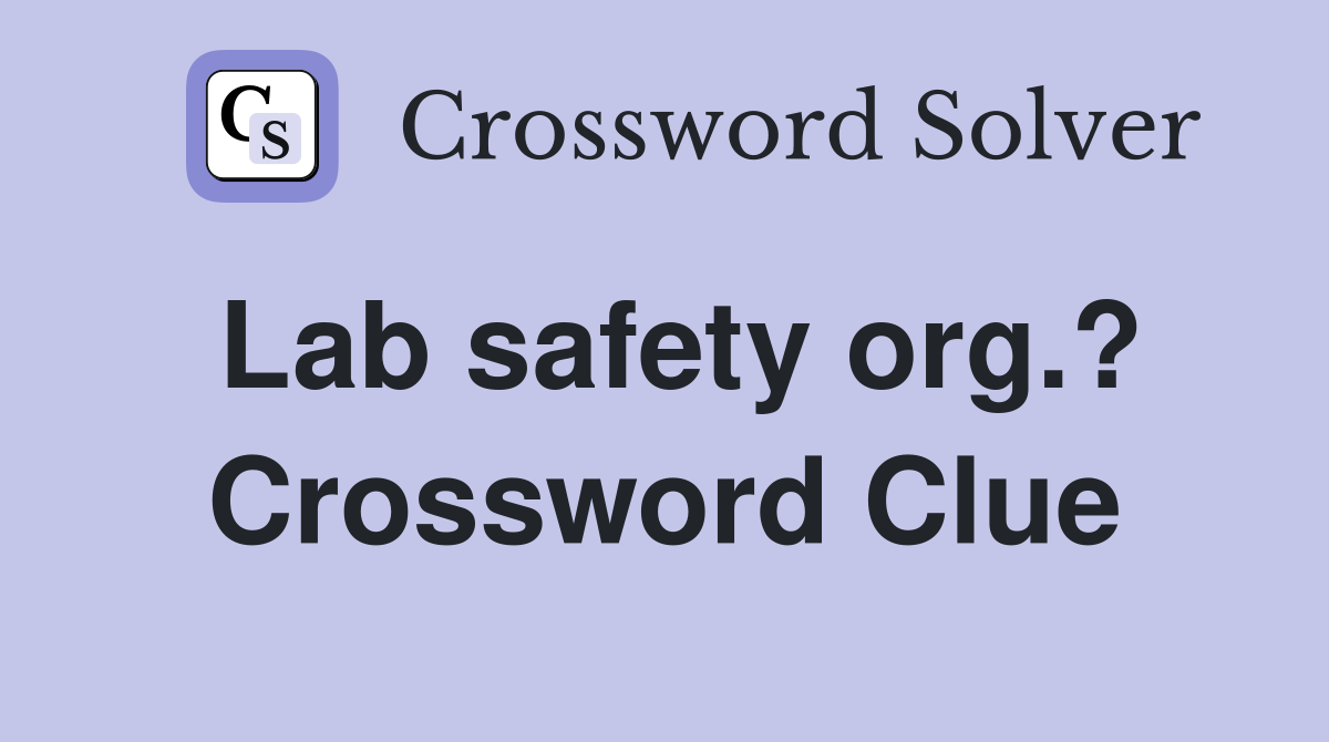 Food safety org crossword